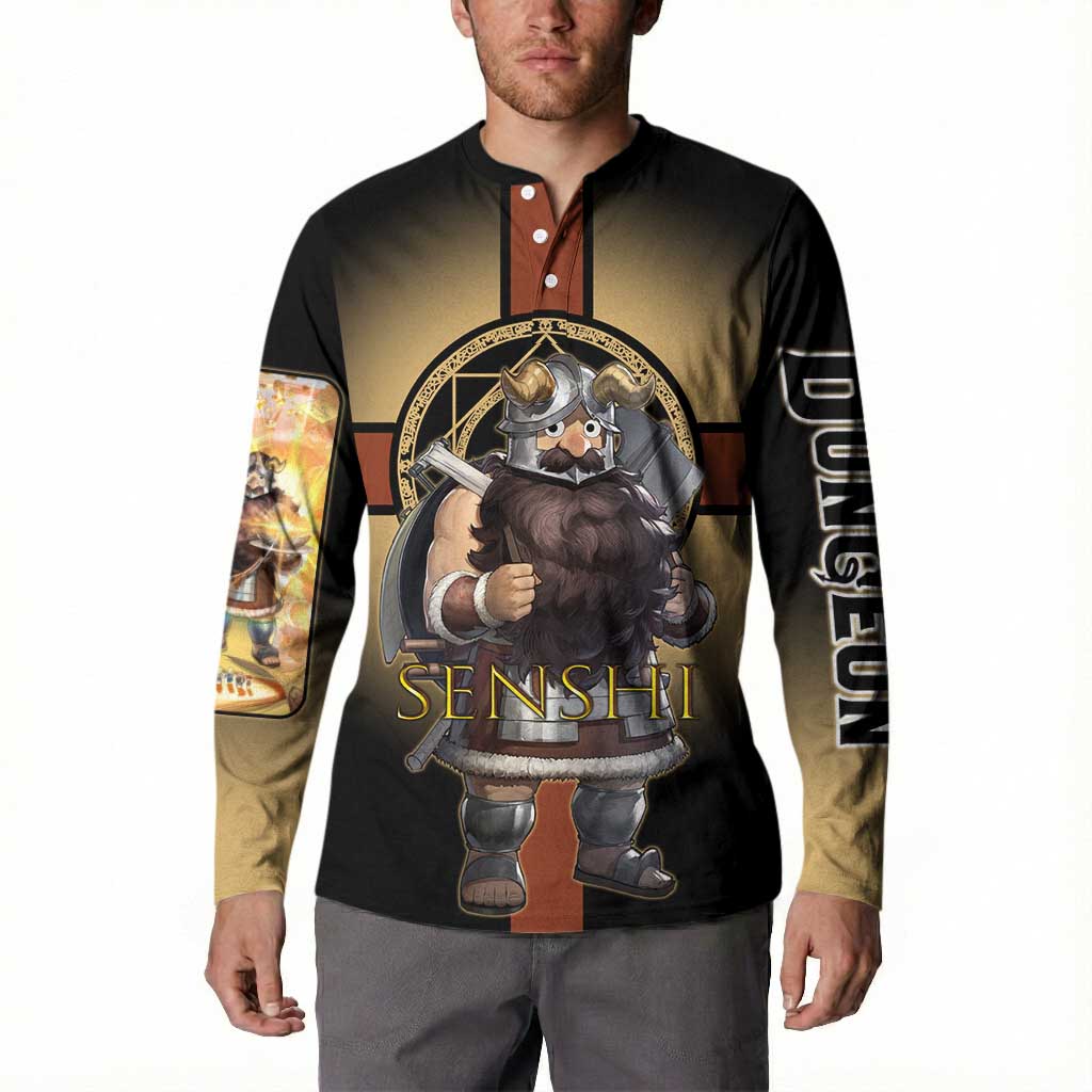 Senshi Viking Warrior Button Sweatshirt Fantasy Game Art Style