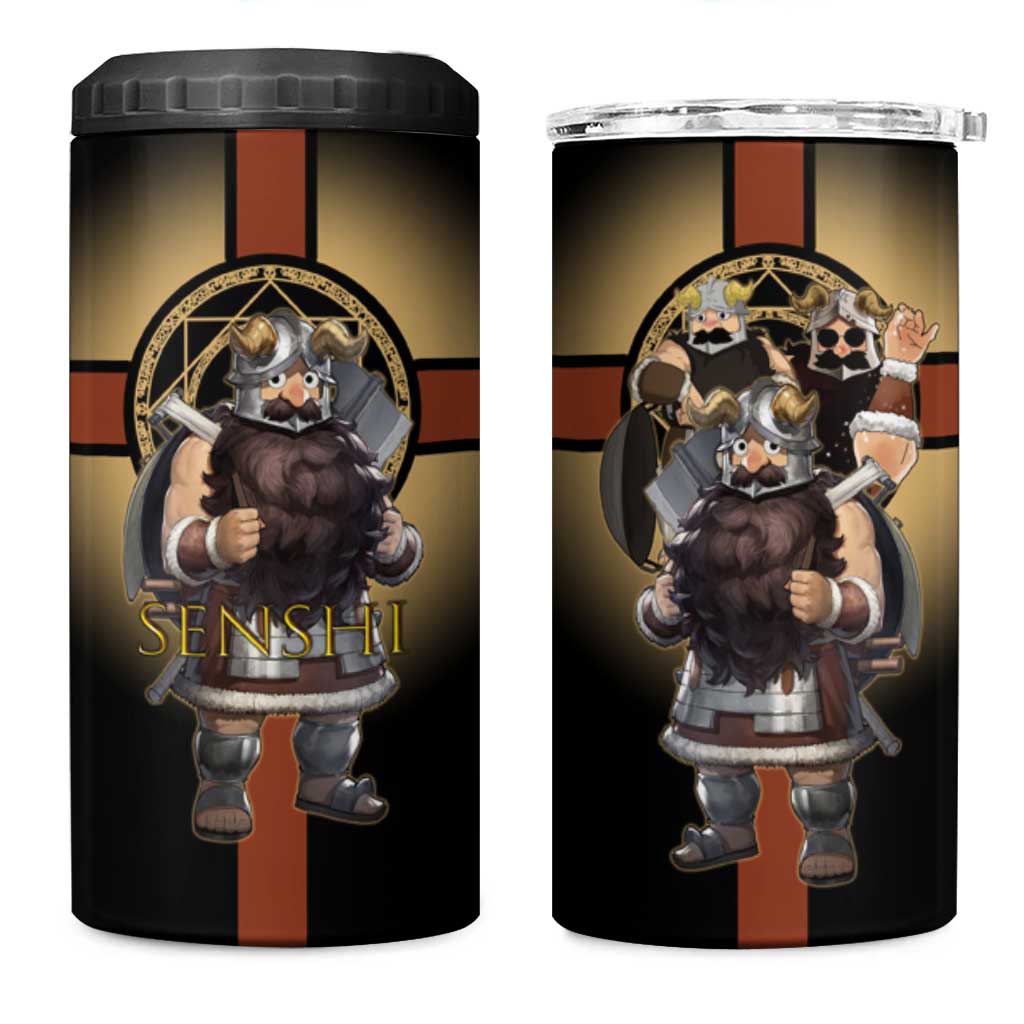 Senshi Viking Warrior 4 in 1 Can Cooler Tumbler Fantasy Game Art Style