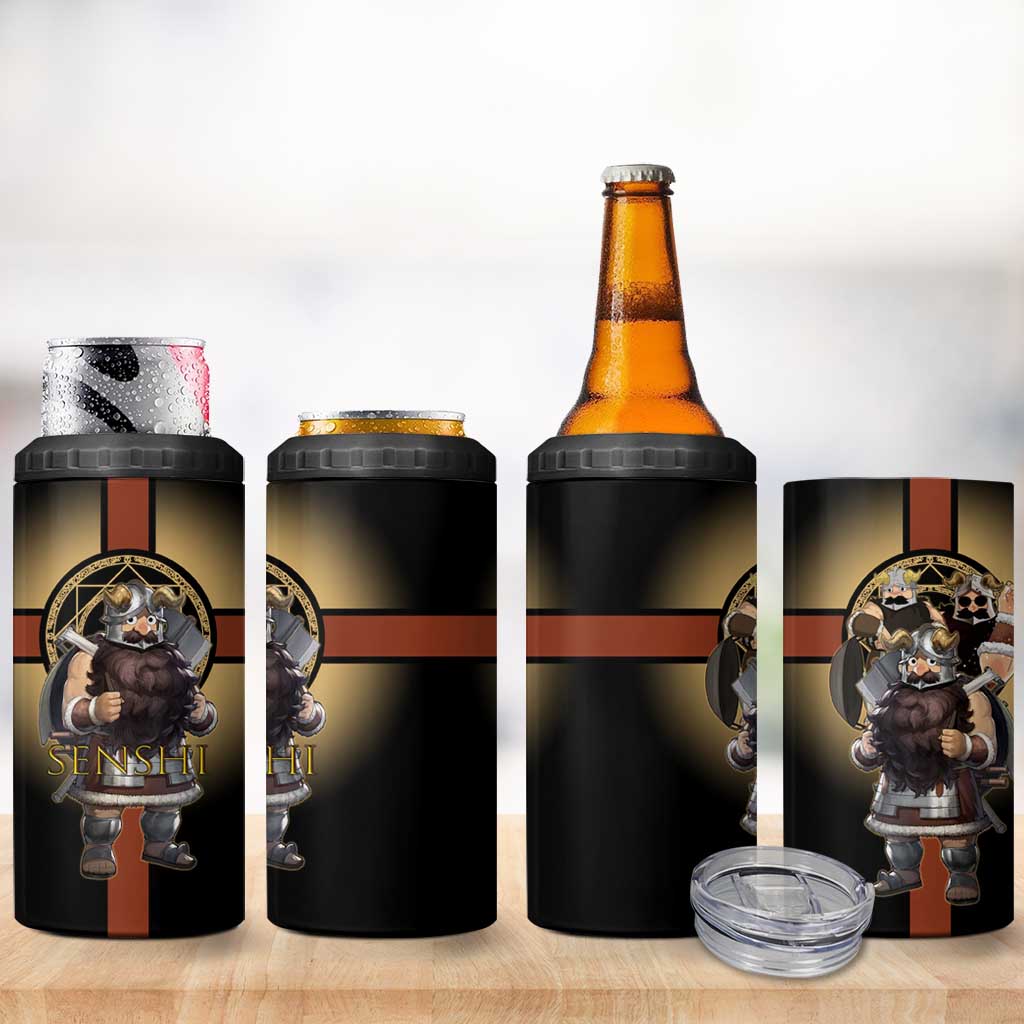 Senshi Viking Warrior 4 in 1 Can Cooler Tumbler Fantasy Game Art Style