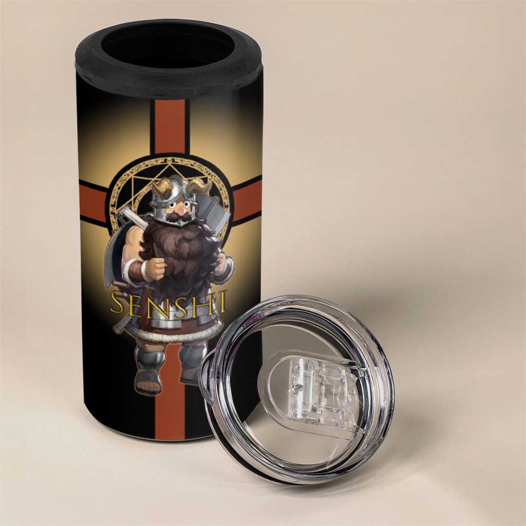Senshi Viking Warrior 4 in 1 Can Cooler Tumbler Fantasy Game Art Style