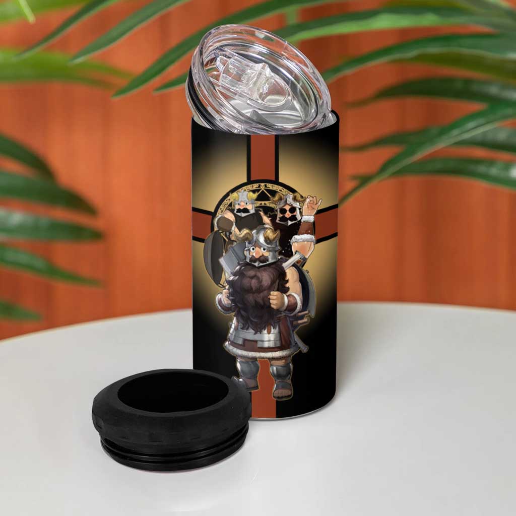 Senshi Viking Warrior 4 in 1 Can Cooler Tumbler Fantasy Game Art Style