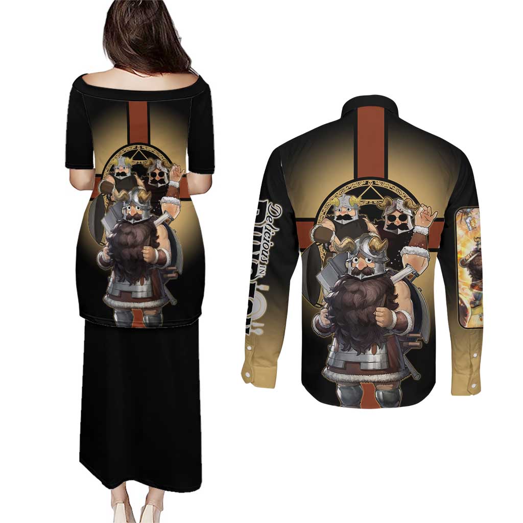 Senshi Viking Warrior Couples Matching Puletasi and Long Sleeve Button Shirt Fantasy Game Art Style