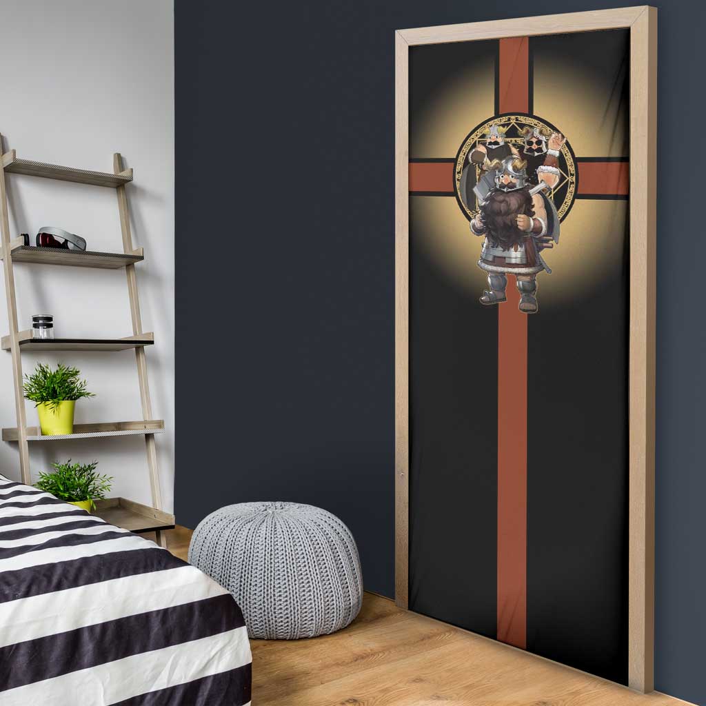 Senshi Viking Warrior Door Cover Fantasy Game Art Style