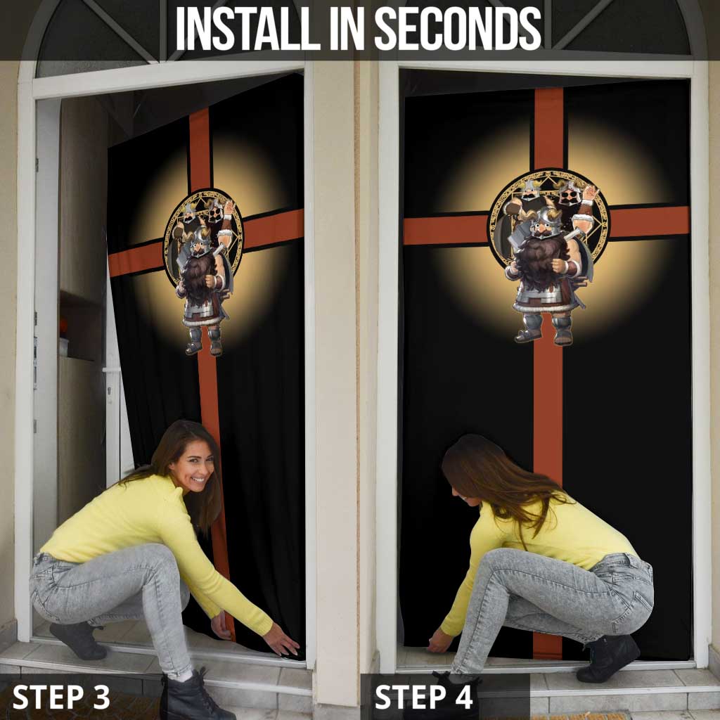Senshi Viking Warrior Door Cover Fantasy Game Art Style