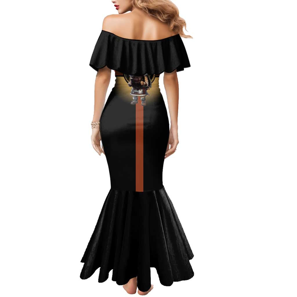 Senshi Viking Warrior Family Matching Mermaid Dress and Hawaiian Shirt Fantasy Game Art Style