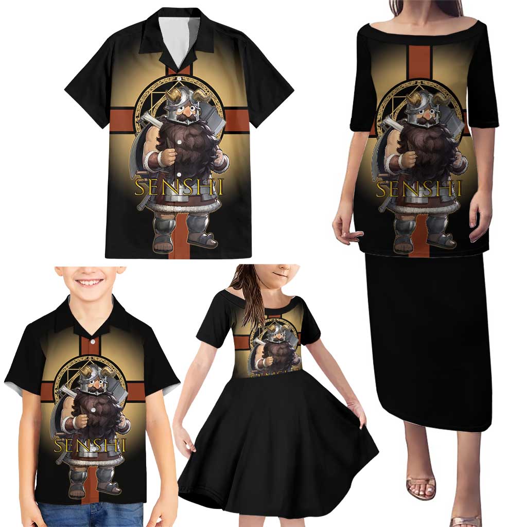 Senshi Viking Warrior Family Matching Puletasi and Hawaiian Shirt Fantasy Game Art Style