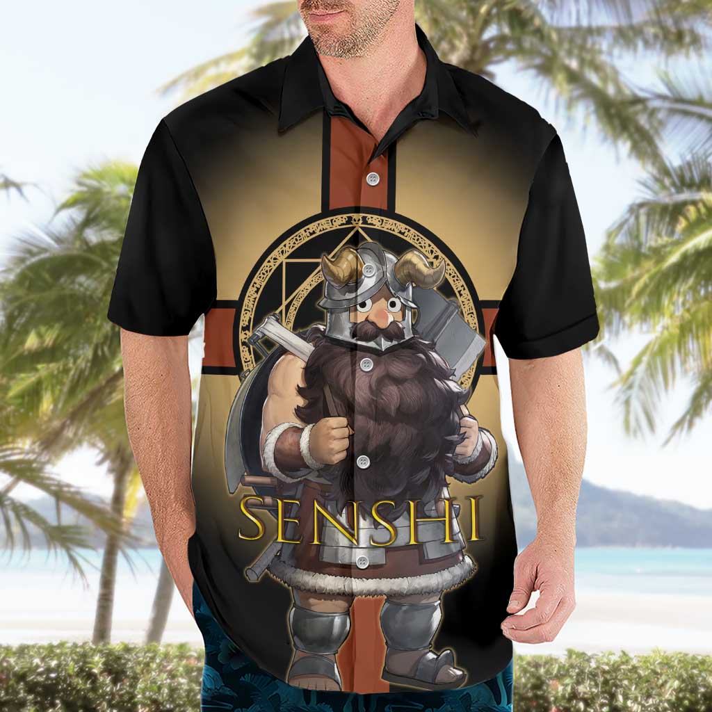 Senshi Viking Warrior Hawaiian Shirt Fantasy Game Art Style