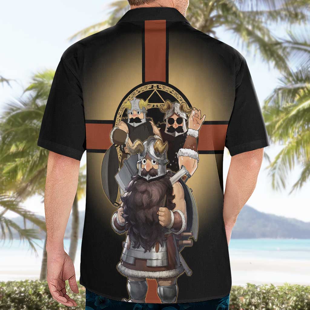 Senshi Viking Warrior Hawaiian Shirt Fantasy Game Art Style