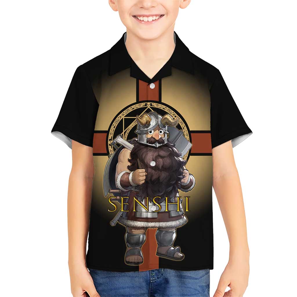 Senshi Viking Warrior Kid Hawaiian Shirt Fantasy Game Art Style