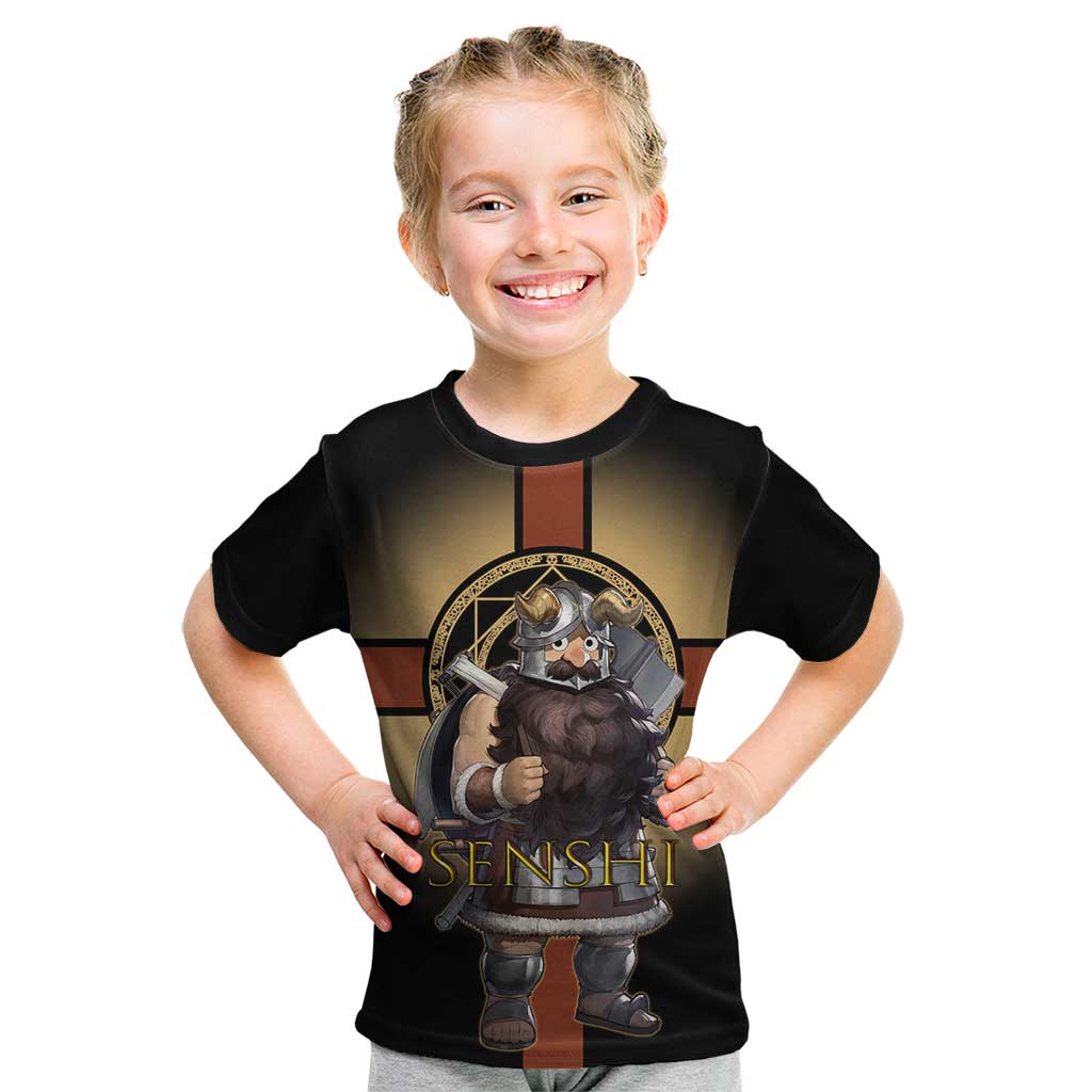 Senshi Viking Warrior Kid T Shirt Fantasy Game Art Style