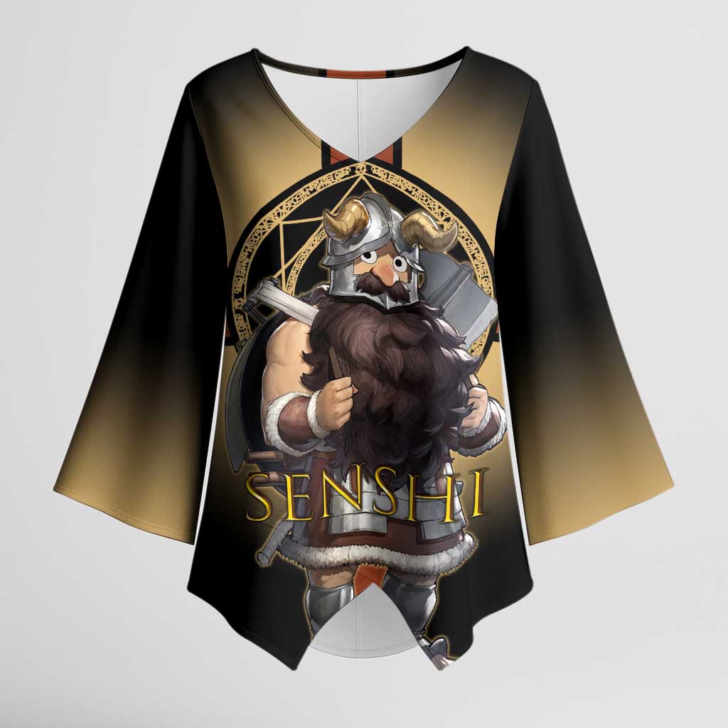 Senshi Viking Warrior Kimono Sleeve Blouse Fantasy Game Art Style