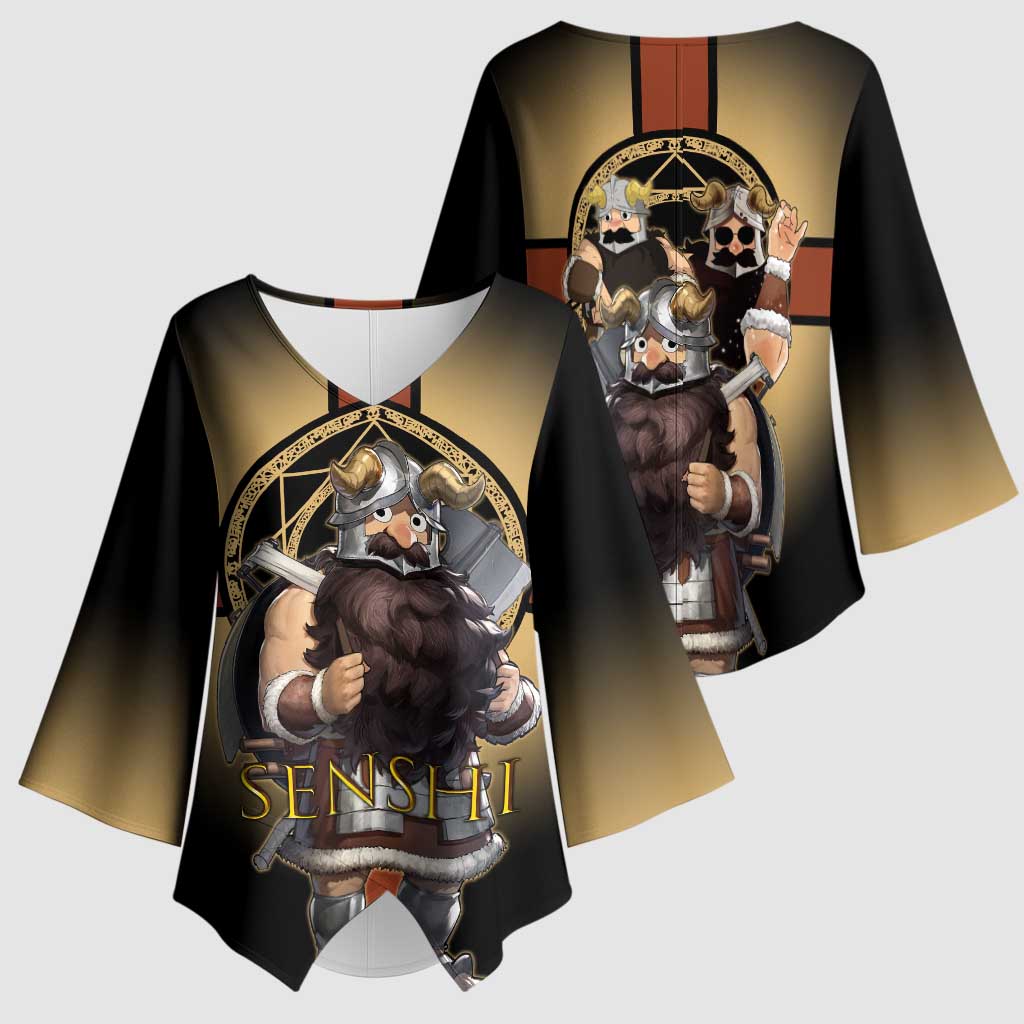 Senshi Viking Warrior Kimono Sleeve Blouse Fantasy Game Art Style