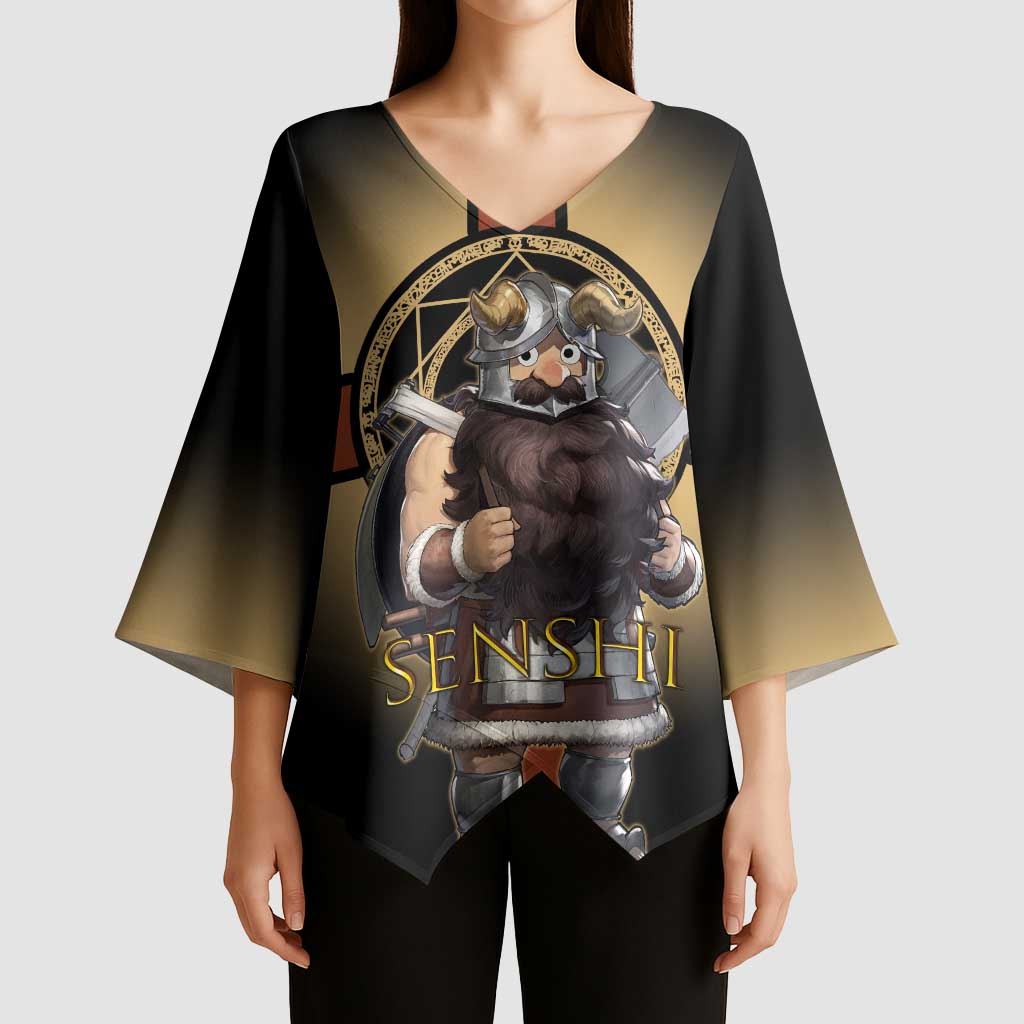 Senshi Viking Warrior Kimono Sleeve Blouse Fantasy Game Art Style