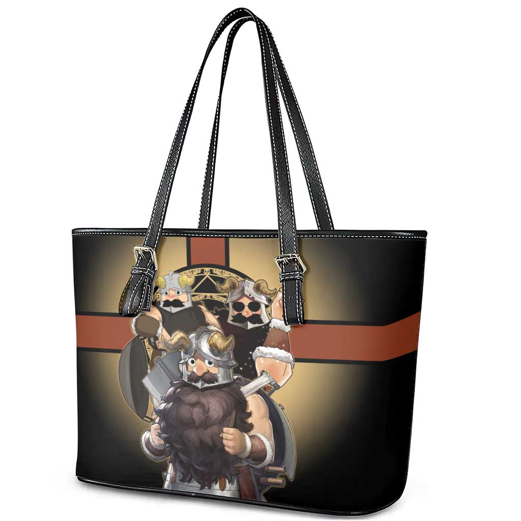 Senshi Viking Warrior Leather Tote Bag Fantasy Game Art Style