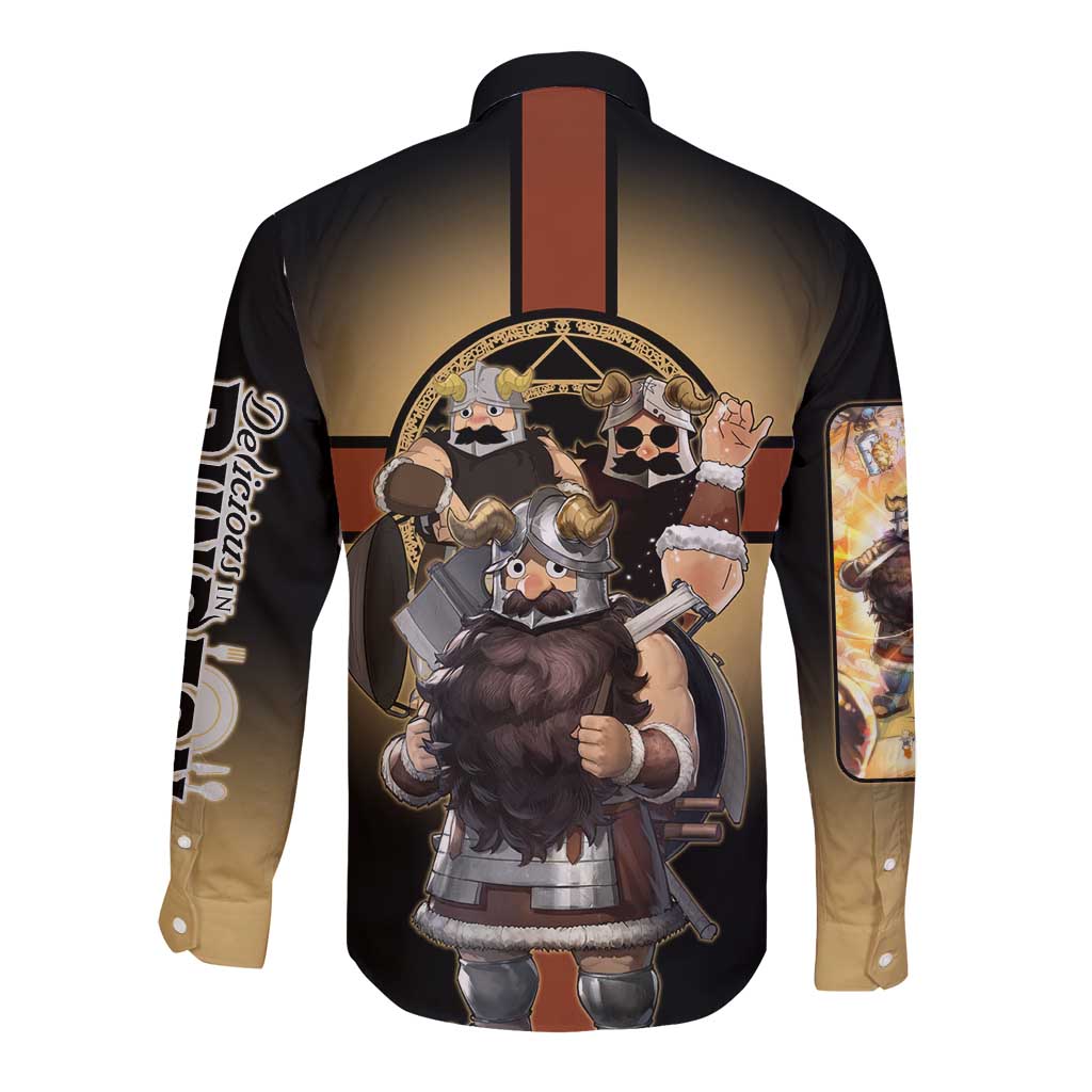 Senshi Viking Warrior Long Sleeve Button Shirt Fantasy Game Art Style