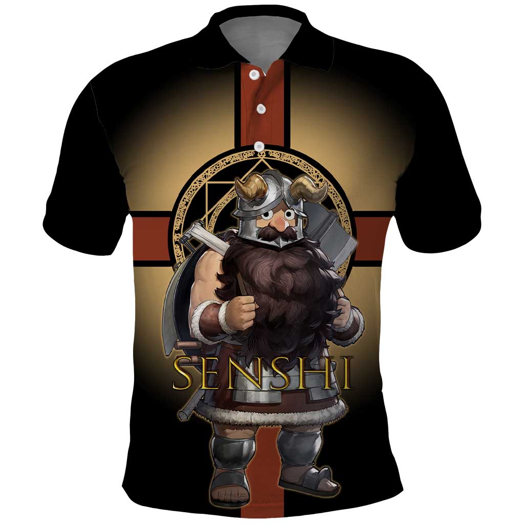 Senshi Viking Warrior Polo Shirt Fantasy Game Art Style