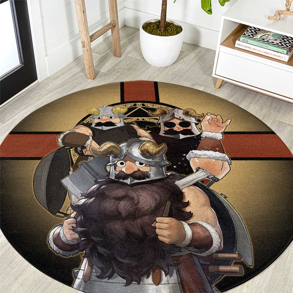 Senshi Viking Warrior Round Carpet Fantasy Game Art Style