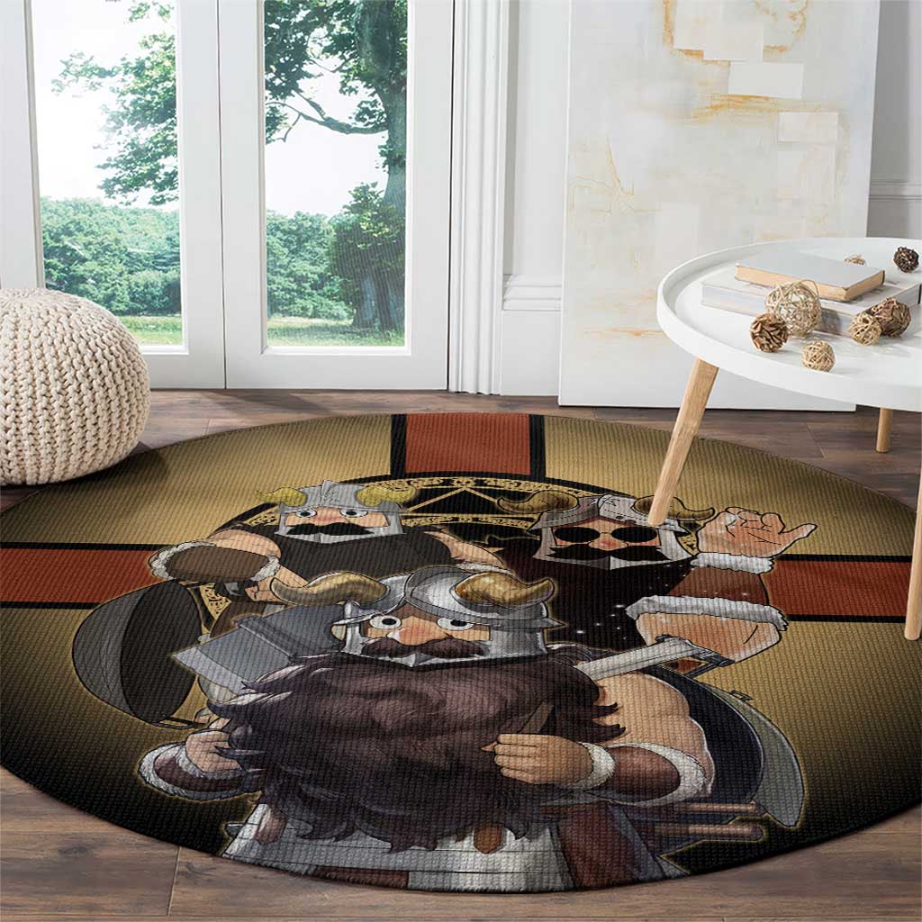 Senshi Viking Warrior Round Carpet Fantasy Game Art Style