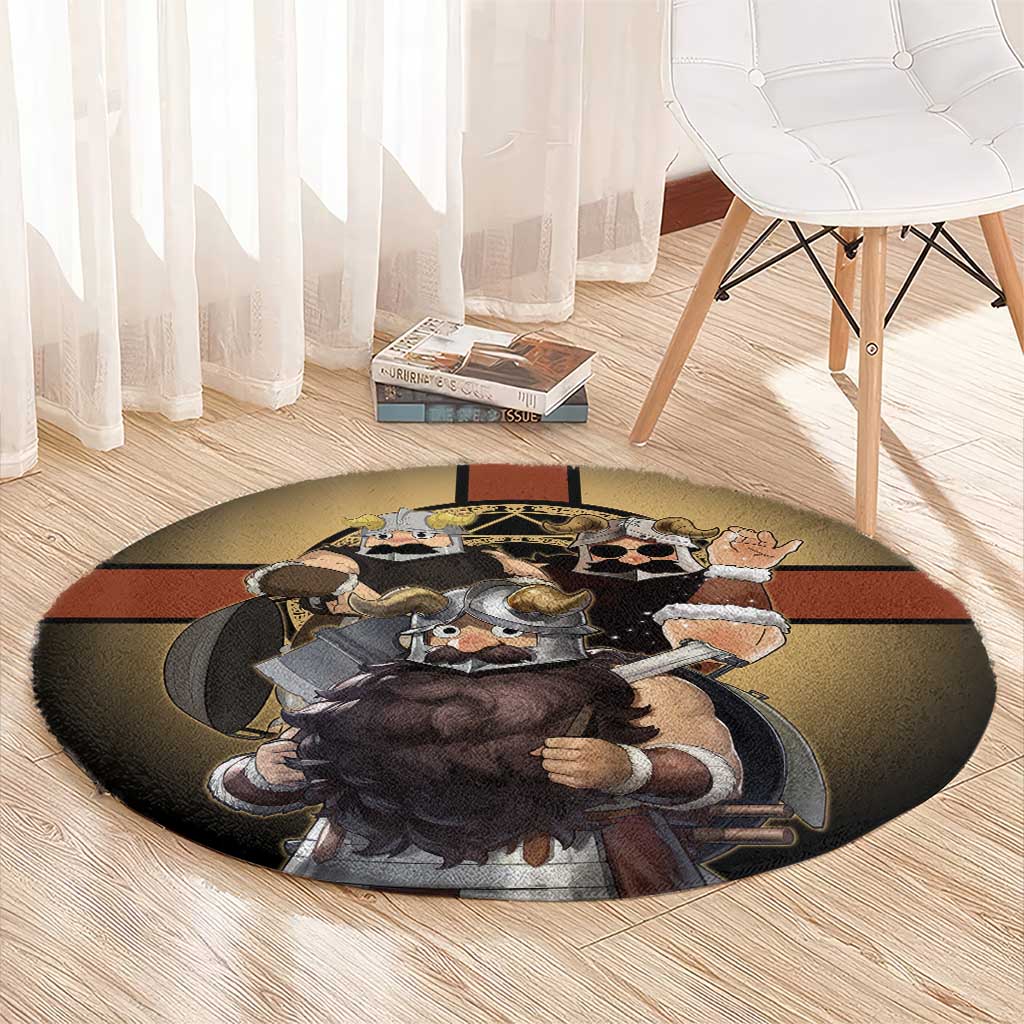 Senshi Viking Warrior Round Carpet Fantasy Game Art Style