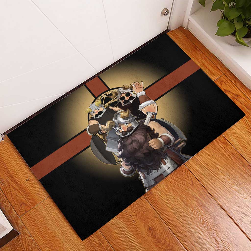 Senshi Viking Warrior Rubber Doormat Fantasy Game Art Style