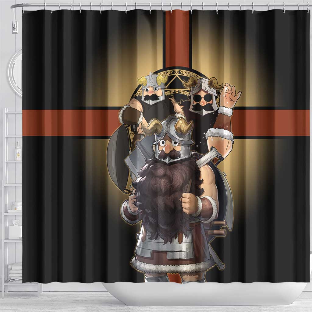 Senshi Viking Warrior Shower Curtain Fantasy Game Art Style