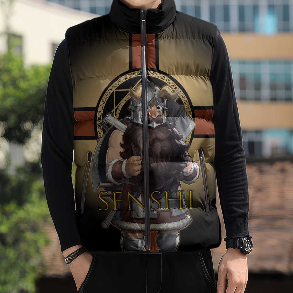 Senshi Viking Warrior Sleeveless Puffer Jacket Fantasy Game Art Style