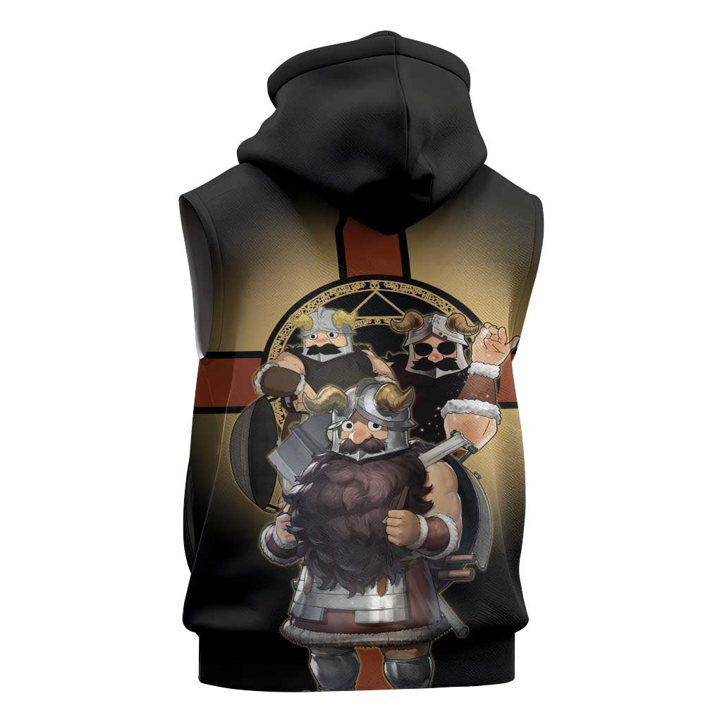 Senshi Viking Warrior Sleeveless Zip Hoodie Fantasy Game Art Style