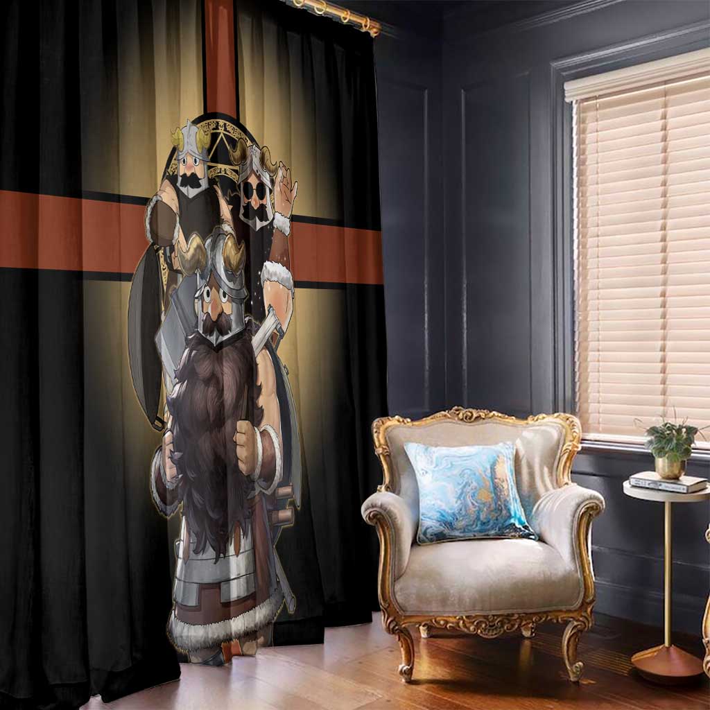 Senshi Viking Warrior Window Curtain Fantasy Game Art Style