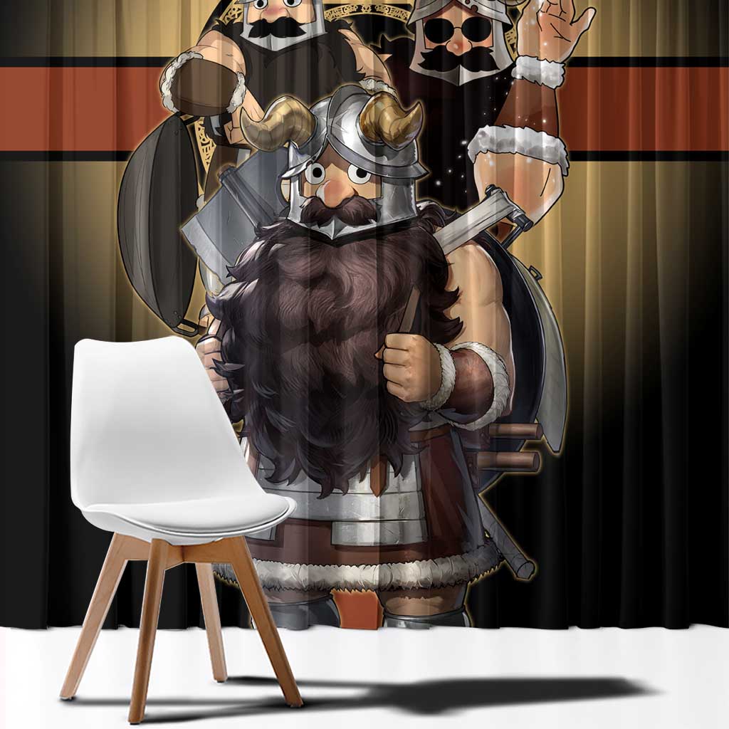 Senshi Viking Warrior Window Curtain Fantasy Game Art Style