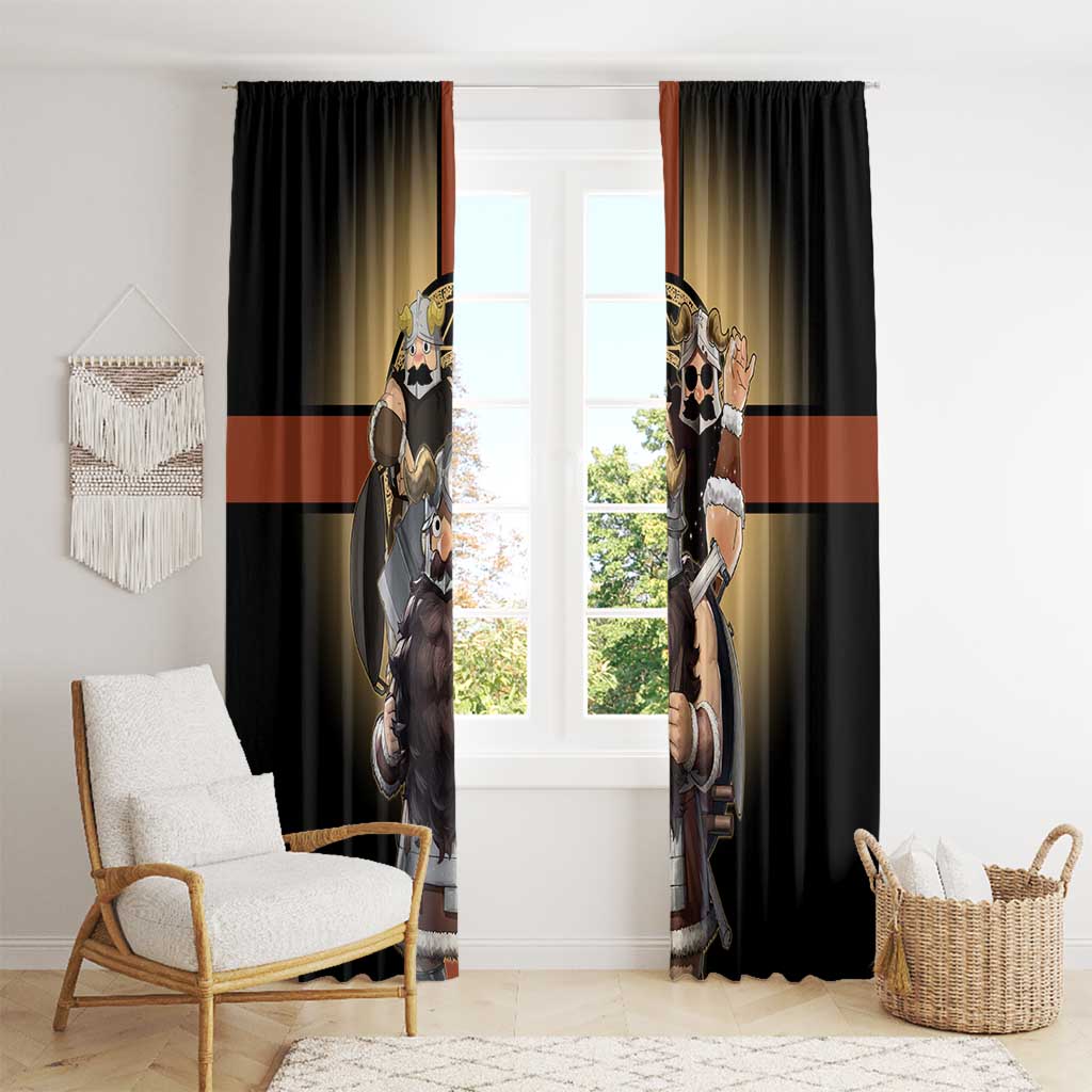 Senshi Viking Warrior Window Curtain Fantasy Game Art Style