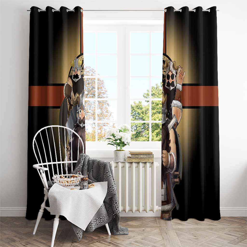 Senshi Viking Warrior Window Curtain Fantasy Game Art Style