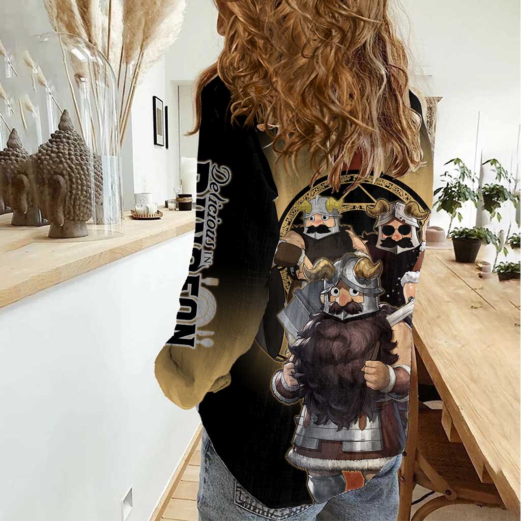 Senshi Viking Warrior Women Casual Shirt Fantasy Game Art Style