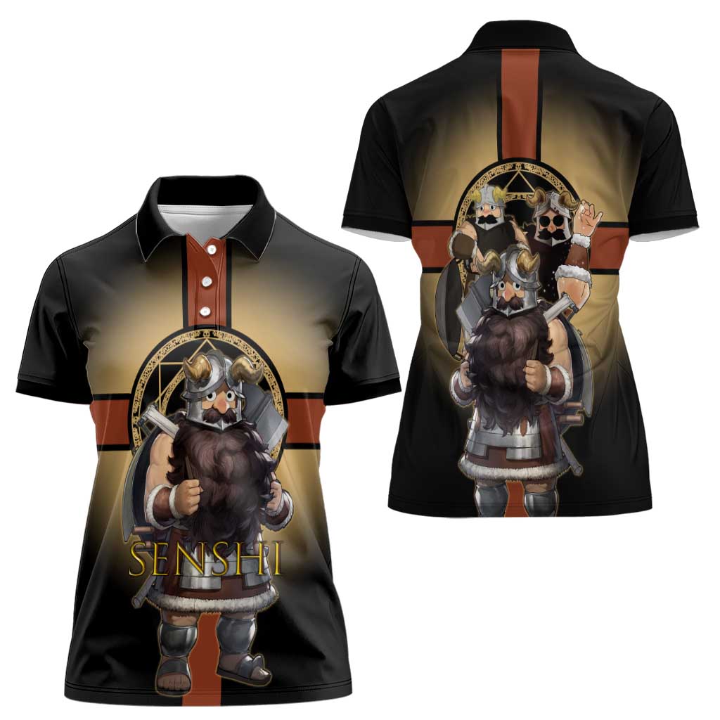 Senshi Viking Warrior Women Polo Shirt Fantasy Game Art Style