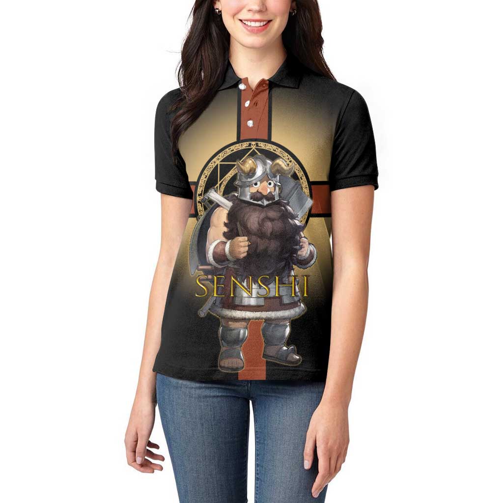 Senshi Viking Warrior Women Polo Shirt Fantasy Game Art Style