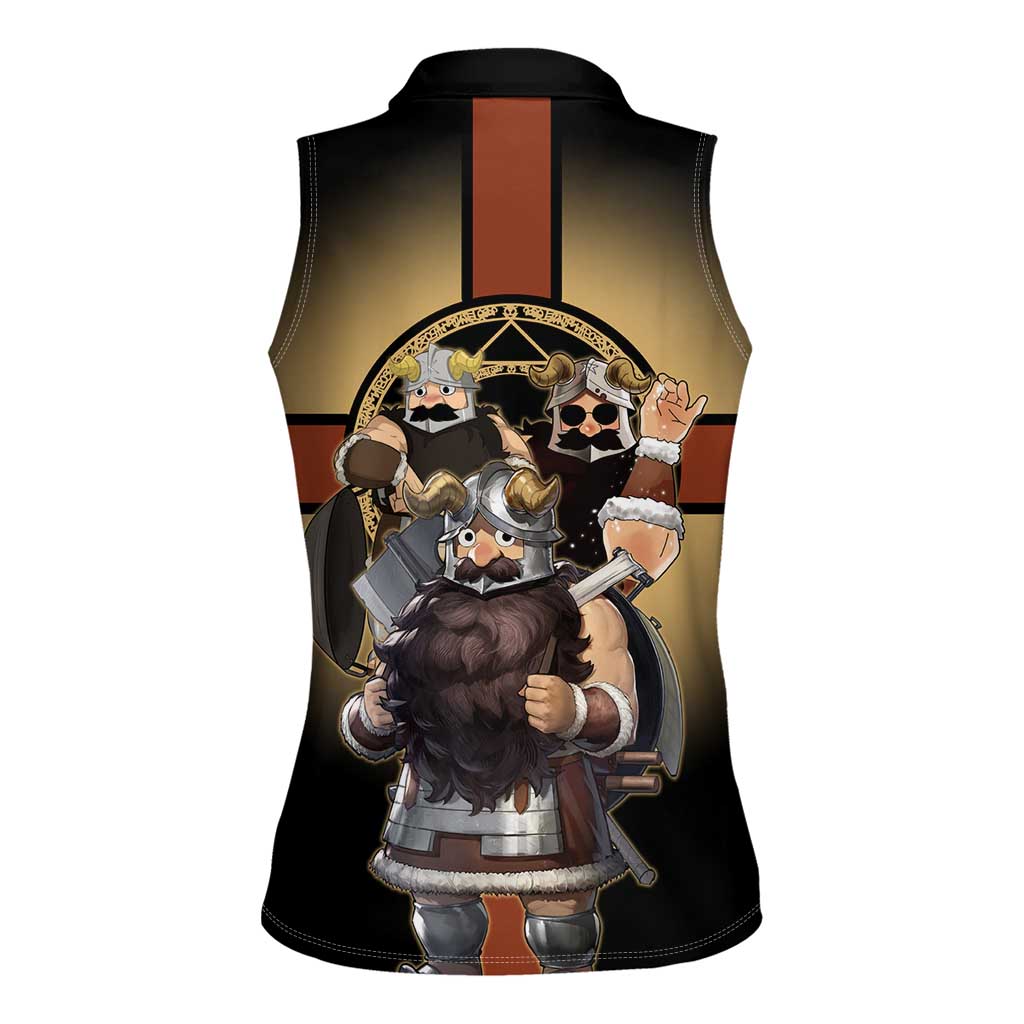 Senshi Viking Warrior Women Sleeveless Polo Shirt Fantasy Game Art Style
