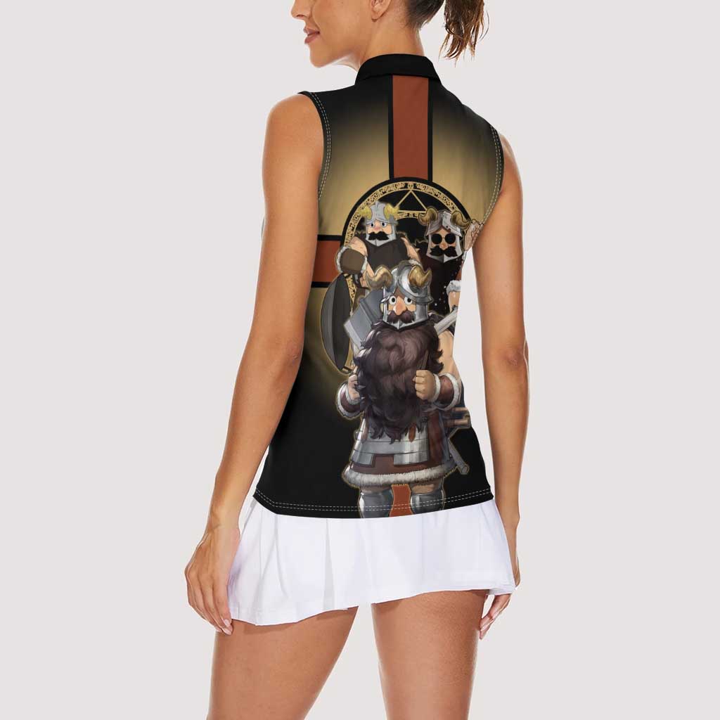 Senshi Viking Warrior Women Sleeveless Polo Shirt Fantasy Game Art Style