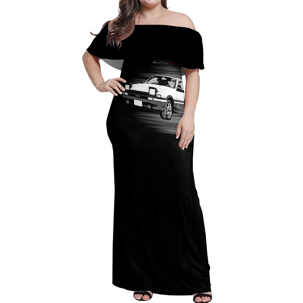 Fujiwara Tofu AE86 Off Shoulder Maxi Dress