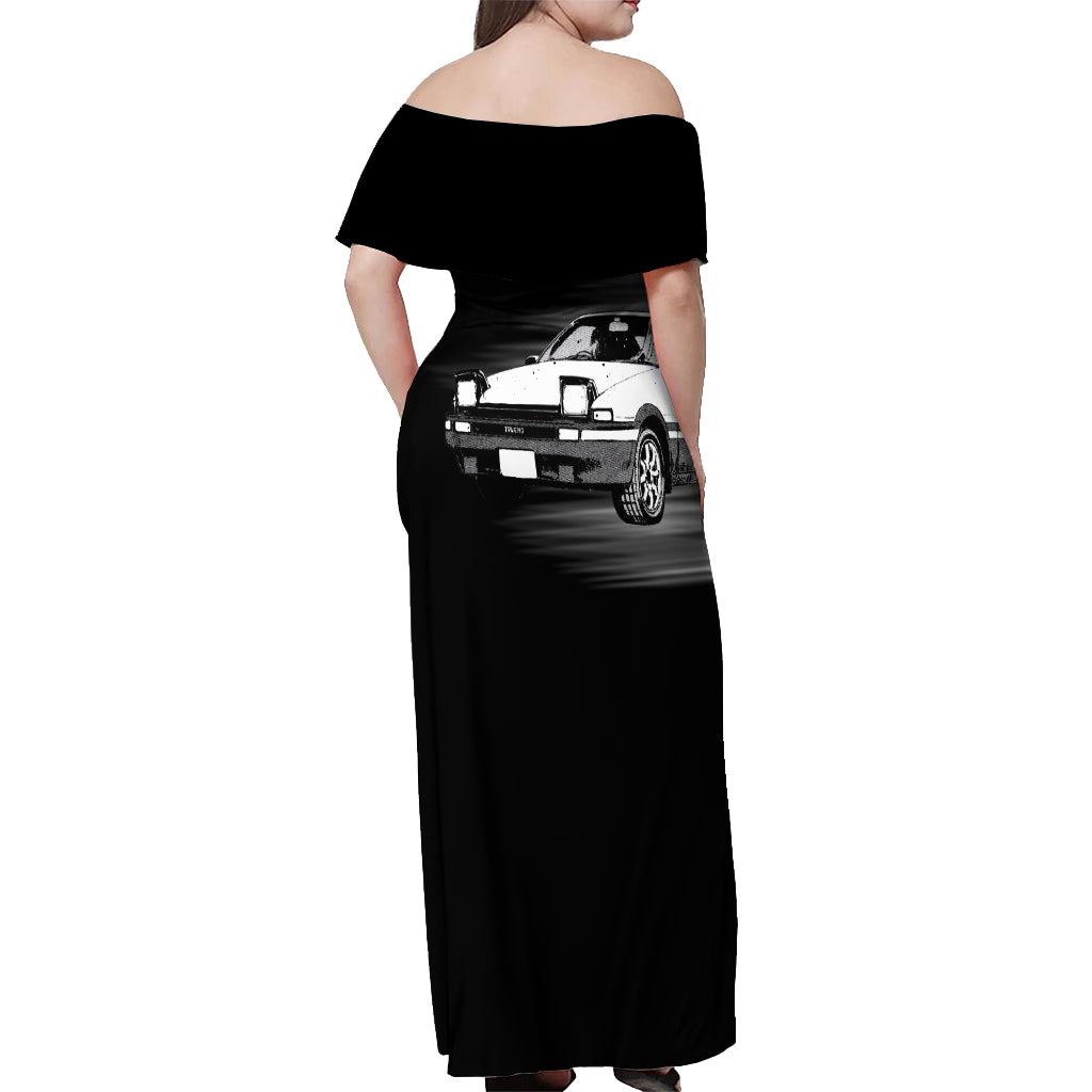 Fujiwara Tofu AE86 Off Shoulder Maxi Dress
