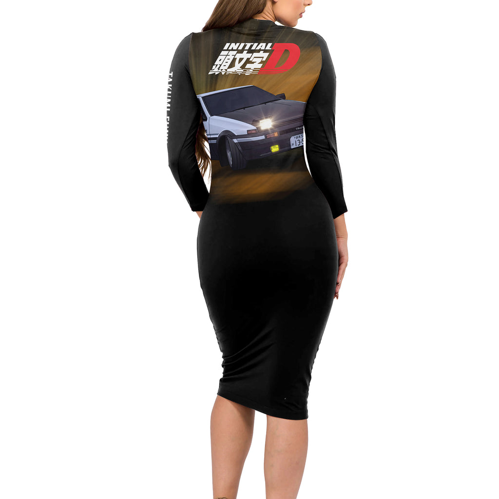 Takumi Fujiwara Long Sleeve Bodycon Dress