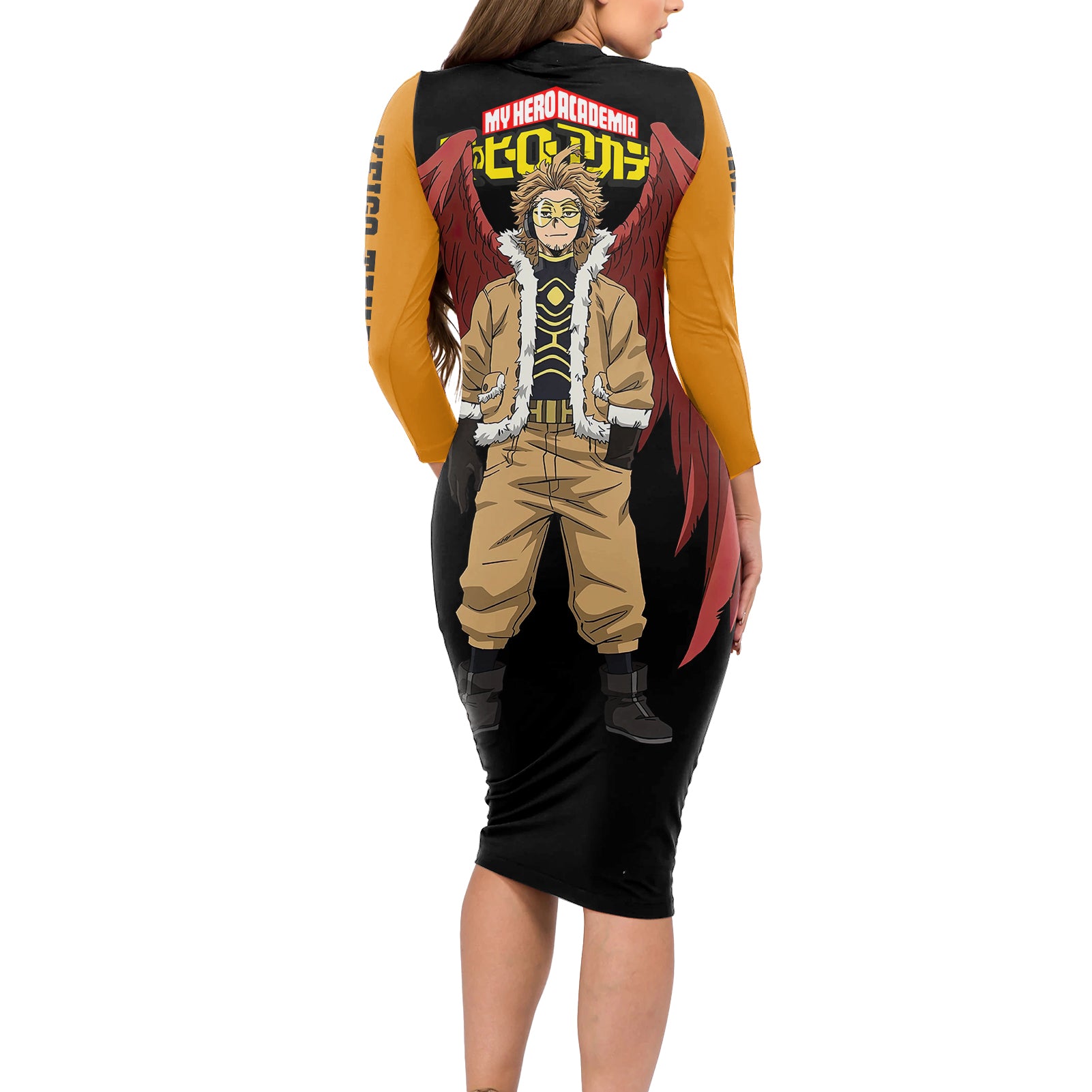 Hawks - Keigo Takami Long Sleeve Bodycon Dress