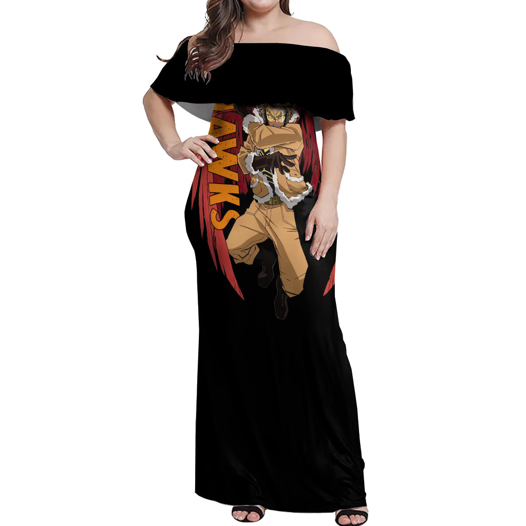 Hawks - Keigo Takami Off Shoulder Maxi Dress