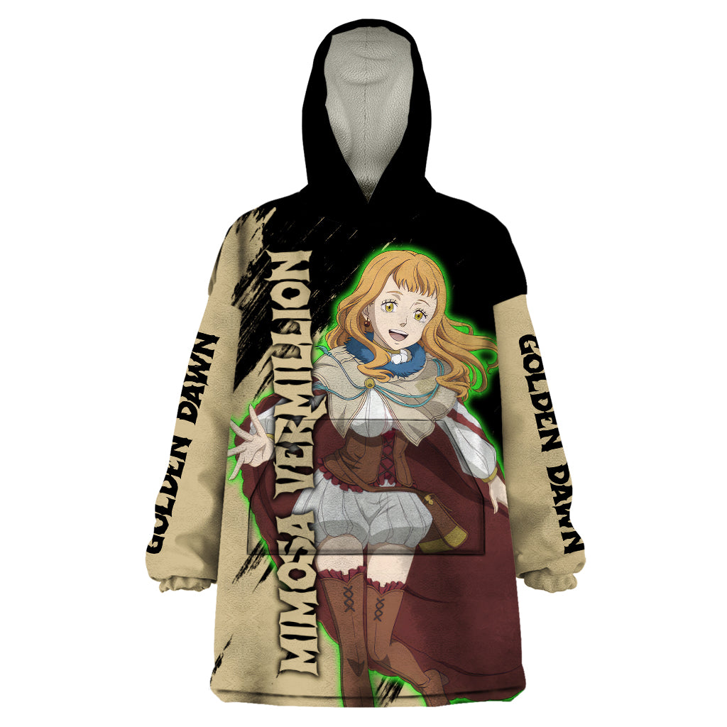 Mimosa Vermillion Wearable Blanket Hoodie Golden Dawn