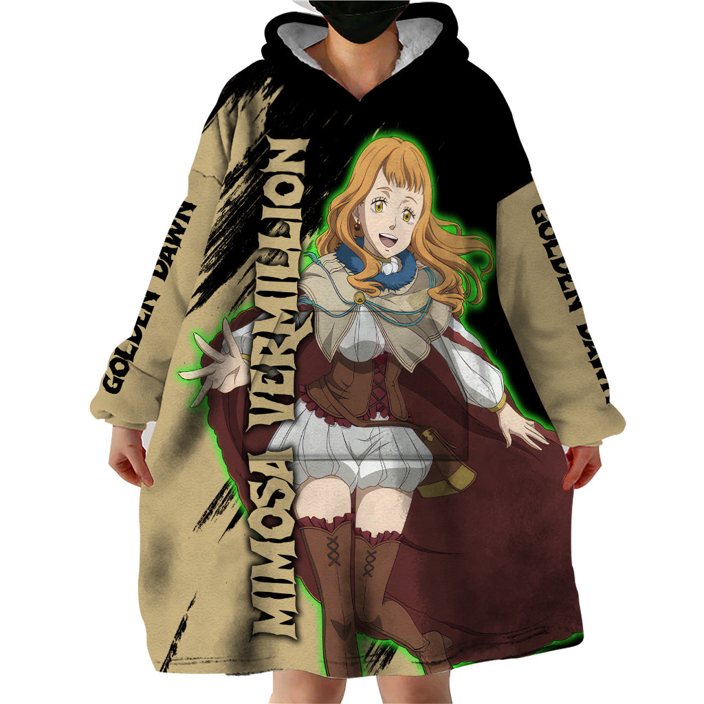 Mimosa Vermillion Wearable Blanket Hoodie Golden Dawn
