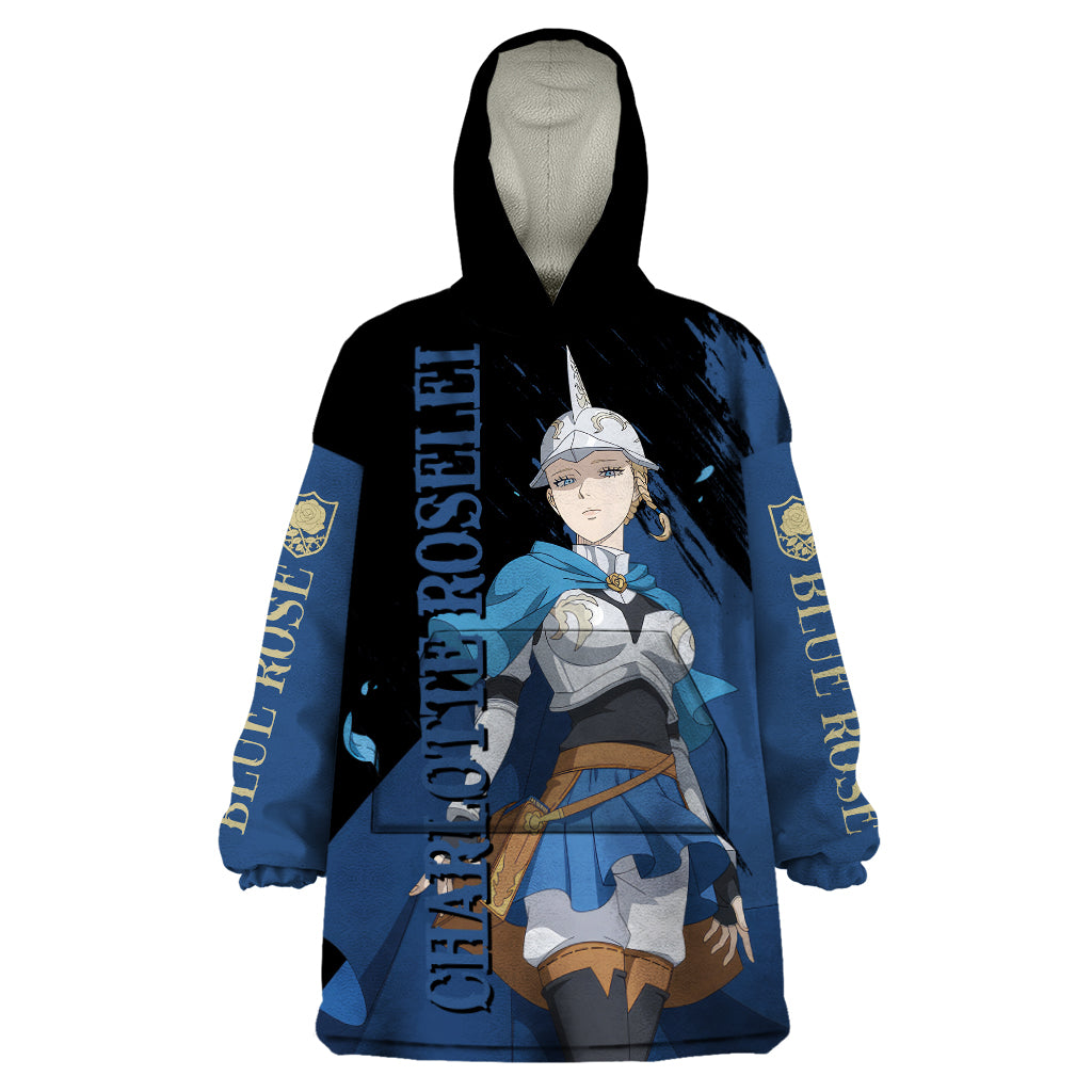 Blue Rose Charlotte Roselei Wearable Blanket Hoodie Black Clover