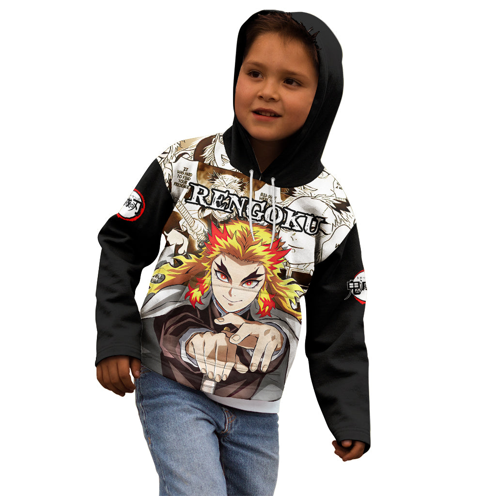 Kyojuro Rengoku Demon Slayer Kid Hoodie Anime Mix Manga Style