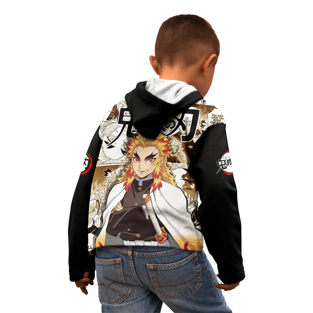 Kyojuro Rengoku Demon Slayer Kid Hoodie Anime Mix Manga Style