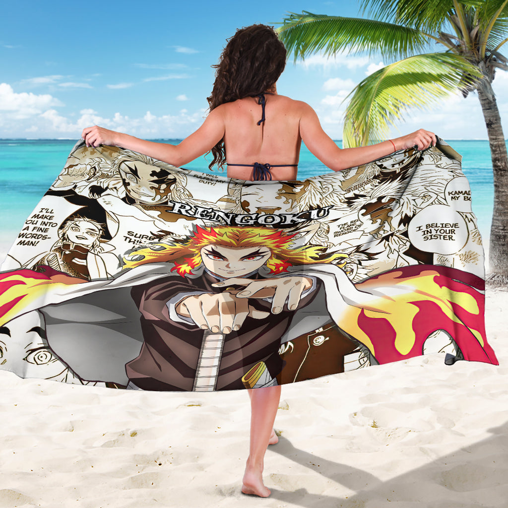 Kyojuro Rengoku Demon Slayer Sarong Anime Mix Manga Style