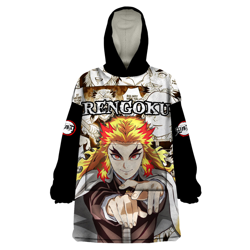 Kyojuro Rengoku Demon Slayer Wearable Blanket Hoodie Anime Mix Manga Style