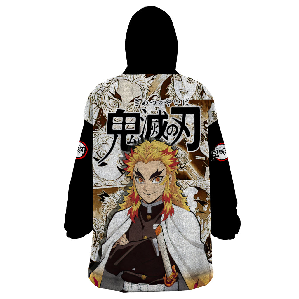 Kyojuro Rengoku Demon Slayer Wearable Blanket Hoodie Anime Mix Manga Style