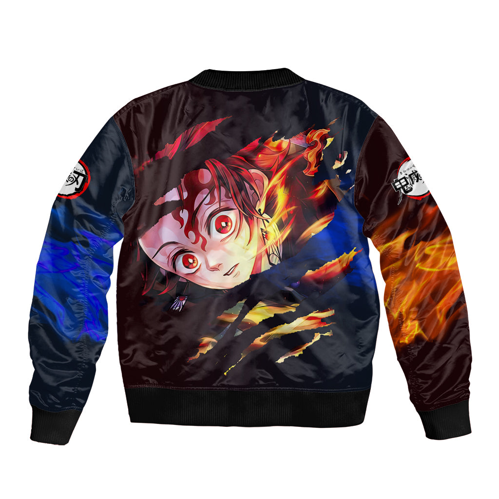 Tanjiro Water and Sun Breathing Demon Slayer Bomber Jacket Anime Style